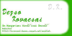 dezso kovacsai business card